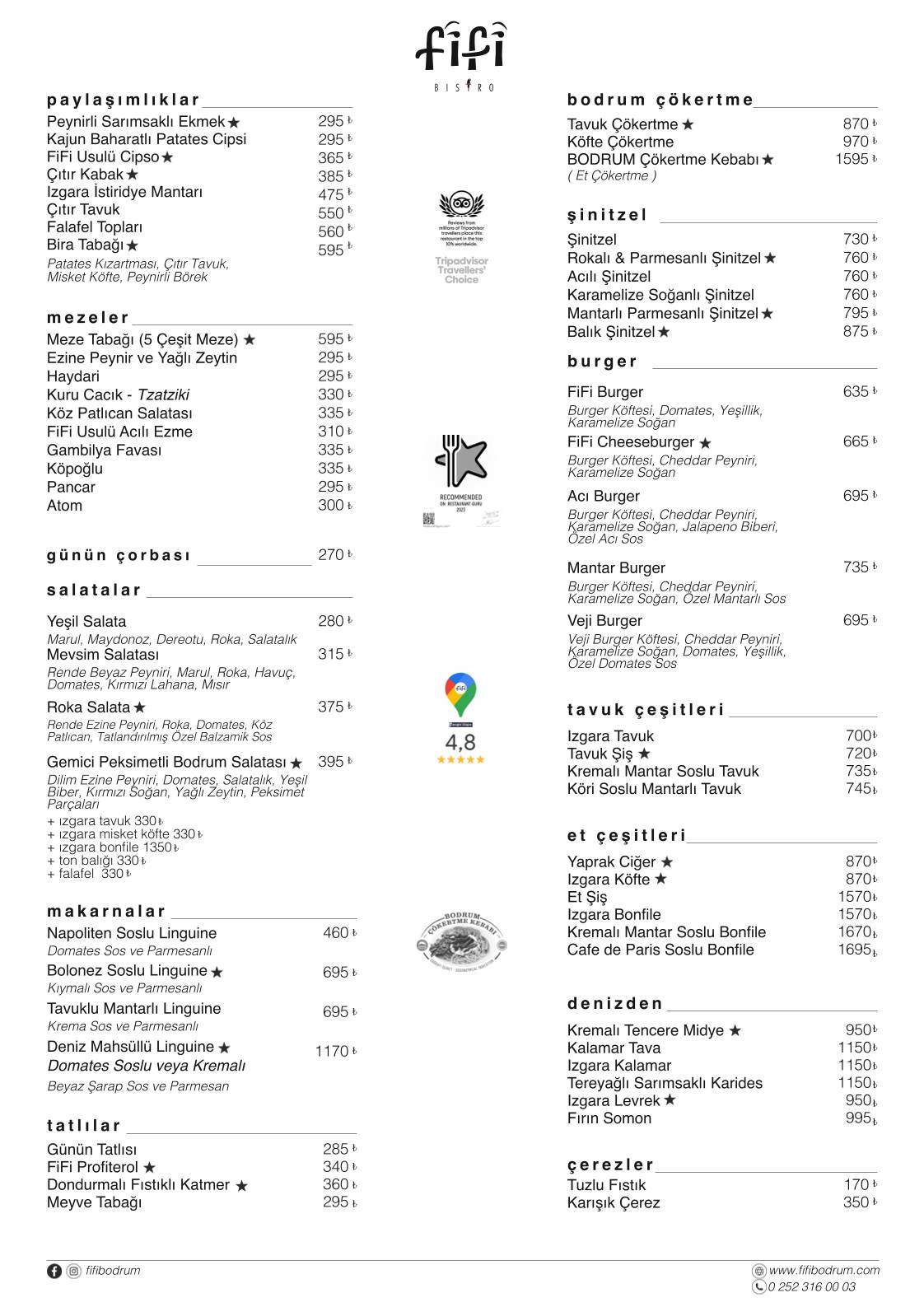FiFi Bistro меню