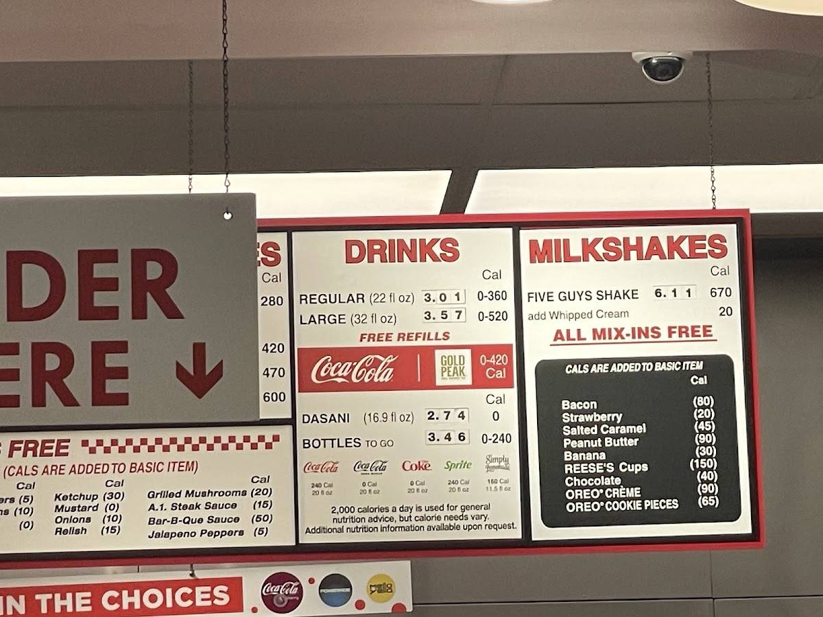 Five Guys меню