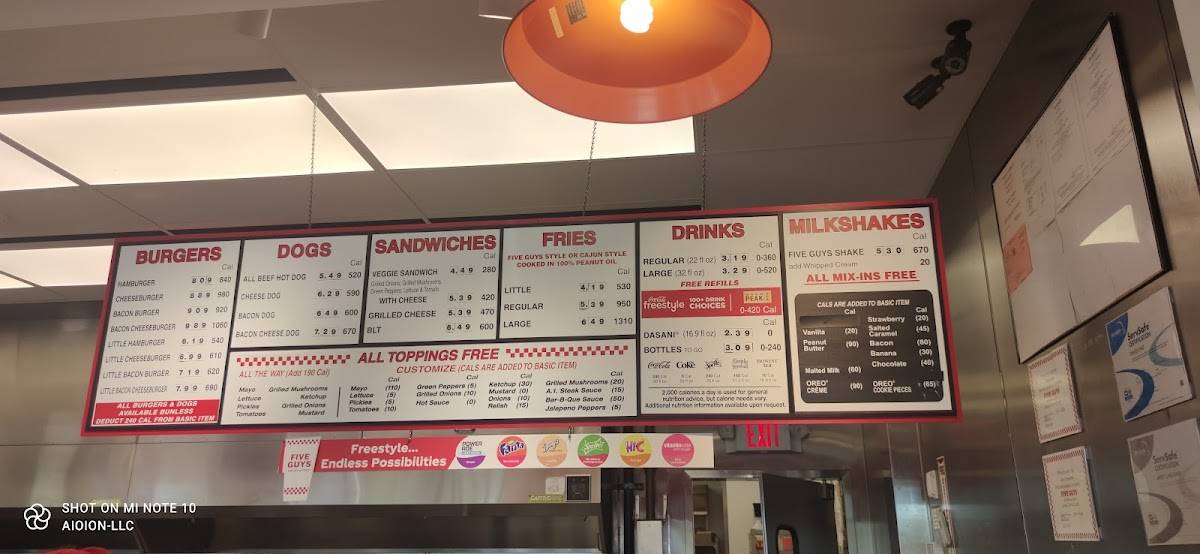 Five Guys меню