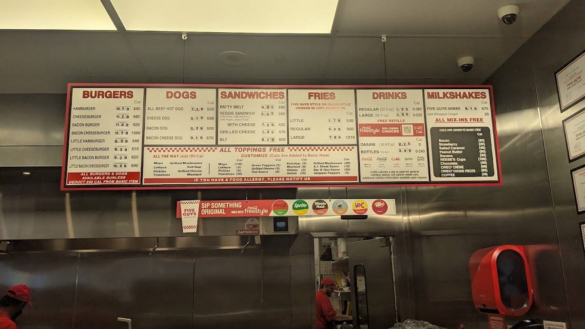 Five Guys меню