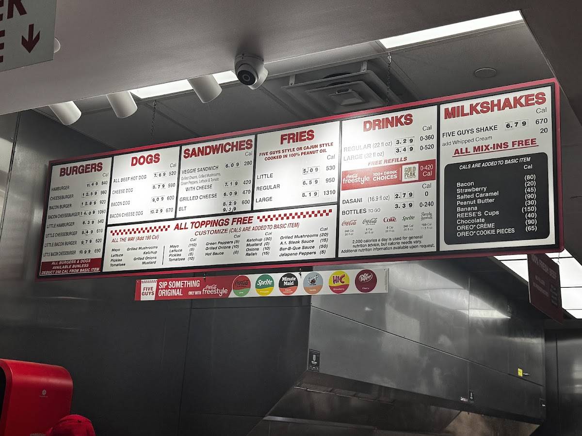 Five Guys меню