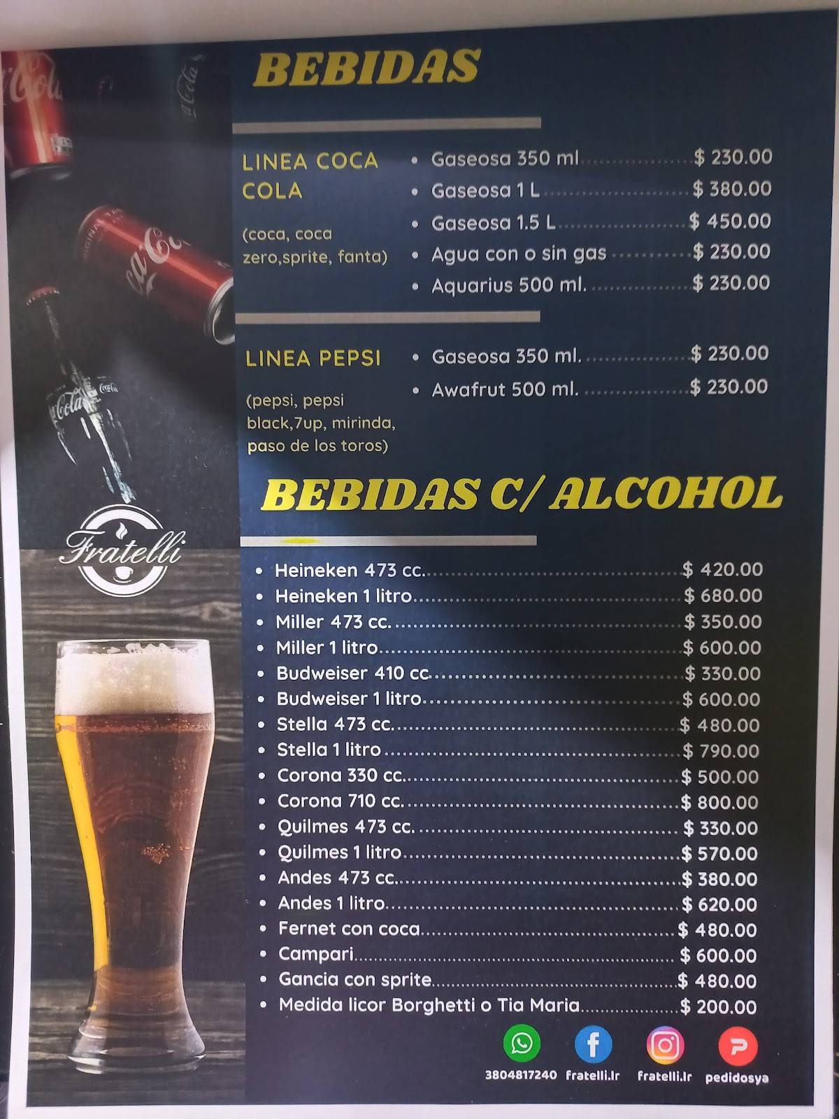 Fratelli Caffe´ меню