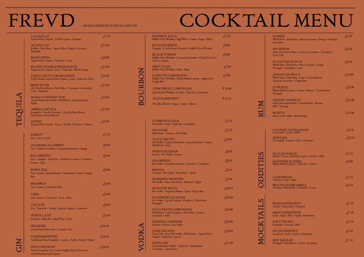 Freud Café-Bar & Gallery меню
