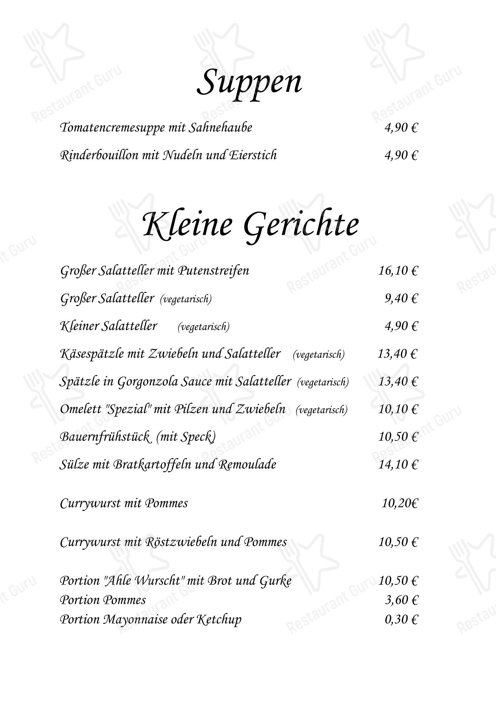 Меню ресторана Fulda-Freizeitzentrum Fuldatal - Меню