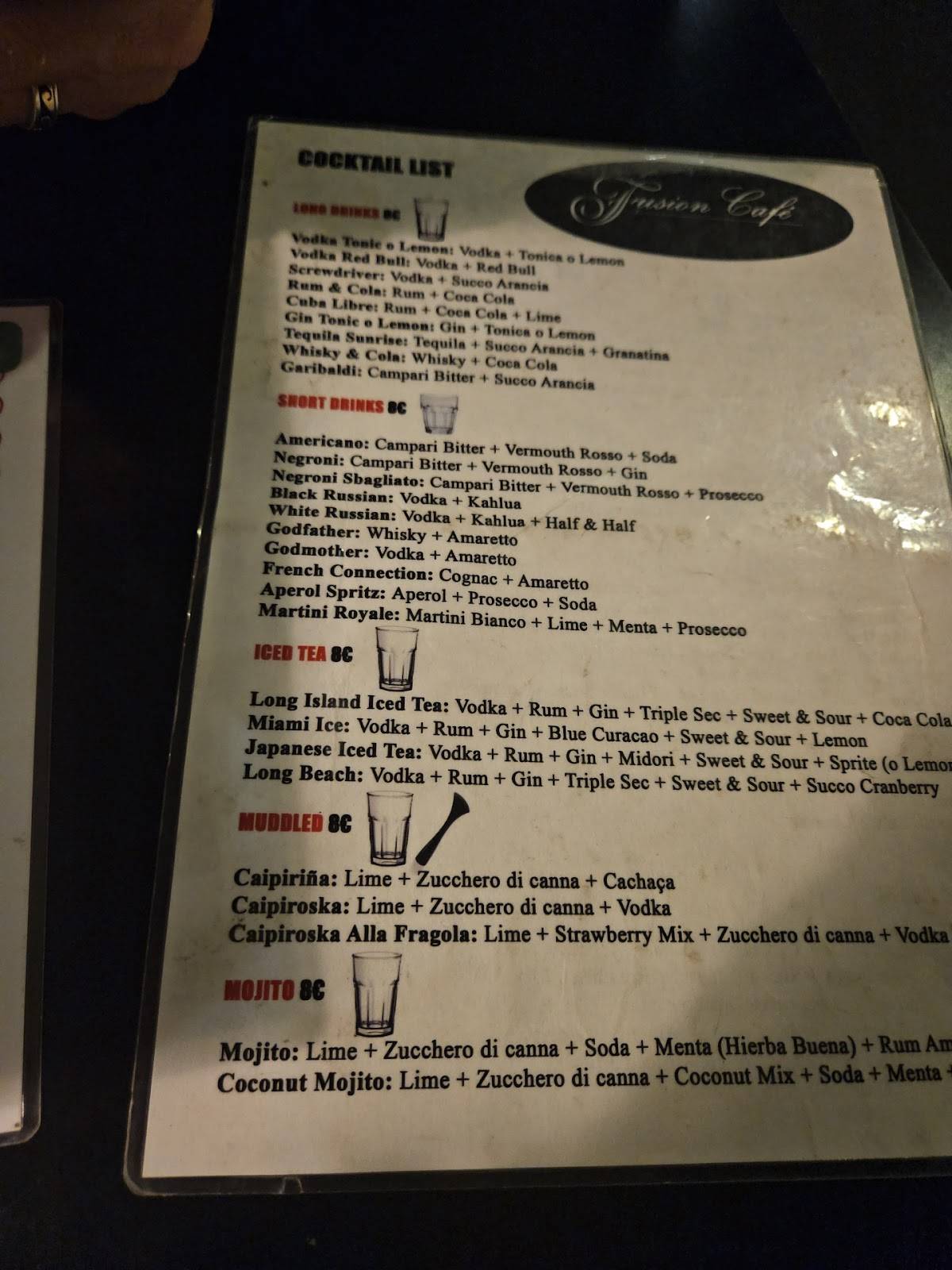 Fusion Café меню