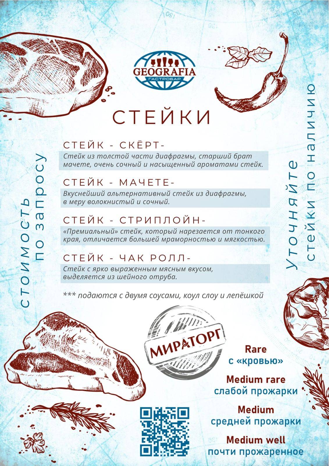География меню