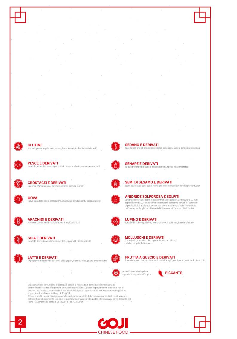Goji Ristorante Cinese меню
