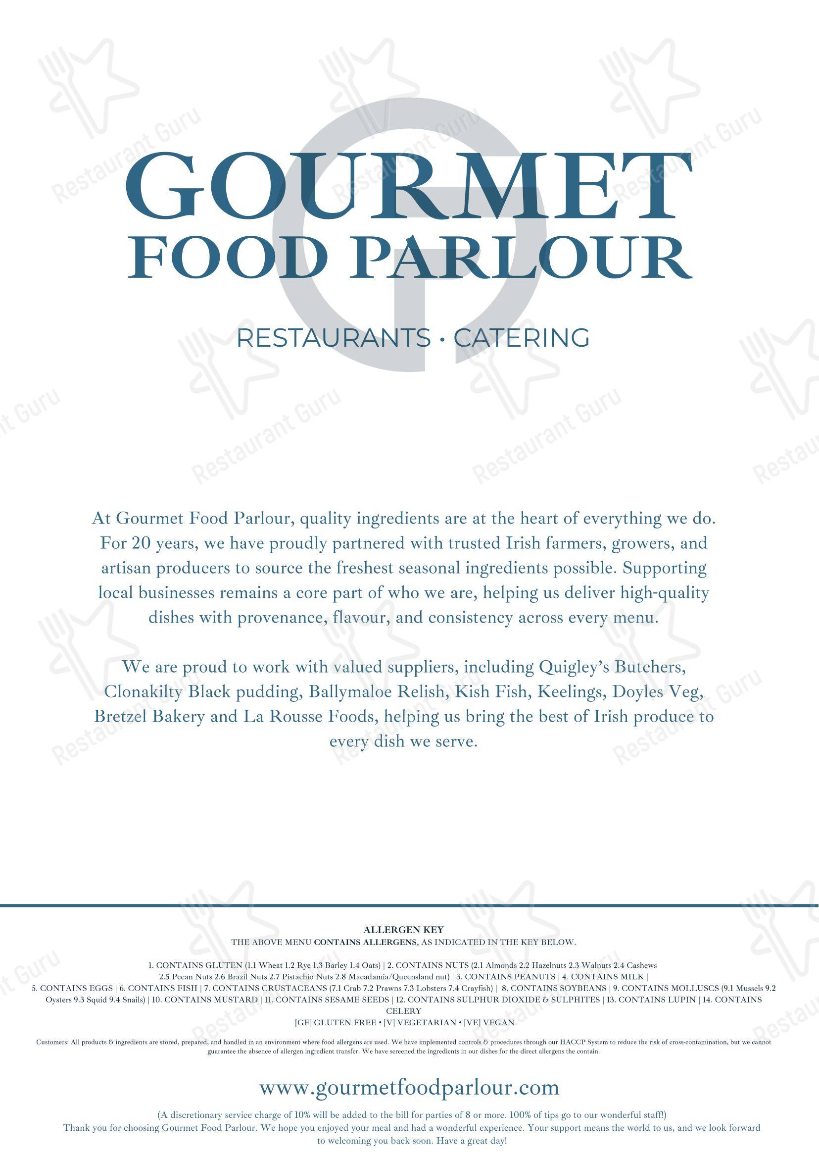 Gourmet Food Parlour Dunshaughlin в Дуншаулине - 菜单