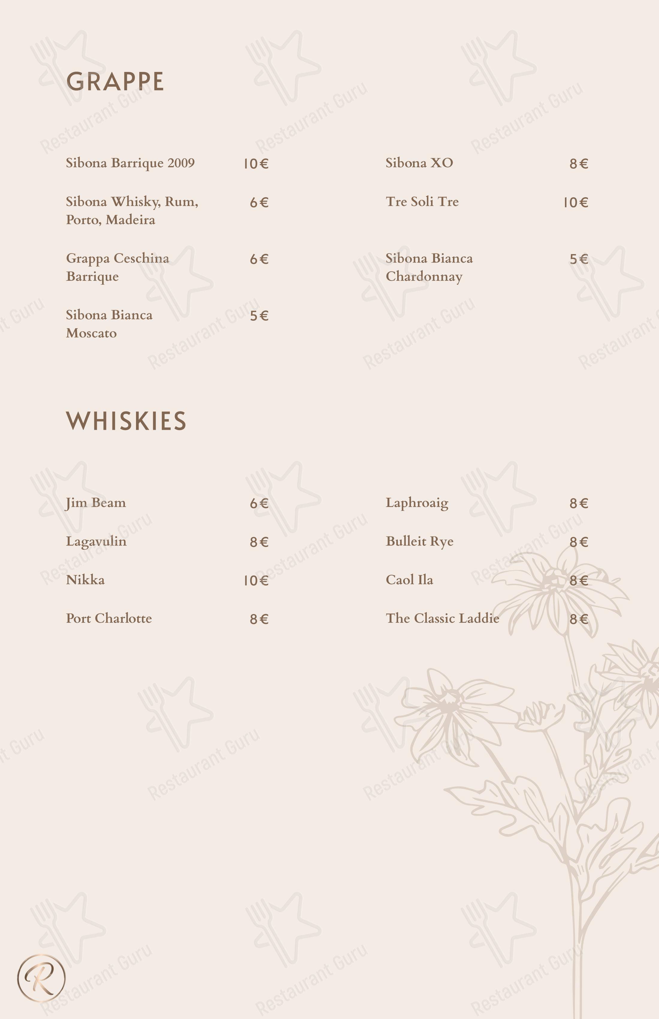Green Reserva - Restaurant & Pizzeria в Риме - Меню напитков