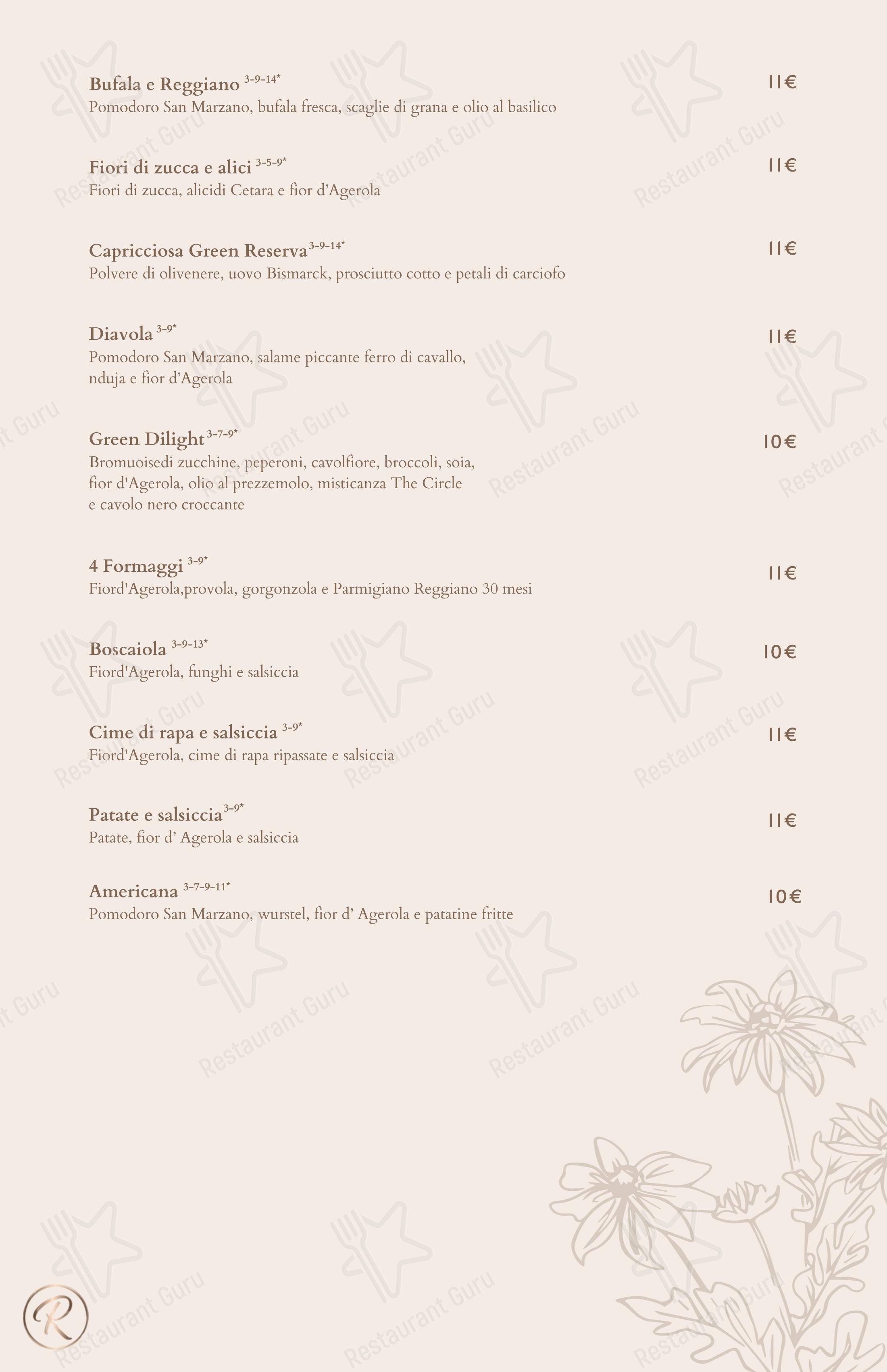 Green Reserva - Restaurant & Pizzeria в Риме - 菜单