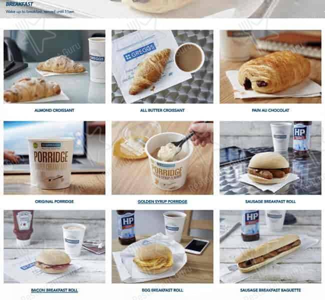 Greggs меню