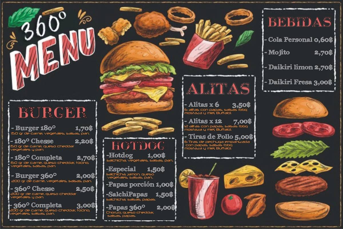 HAMBURGUESAS 360º RESTOBAR меню
