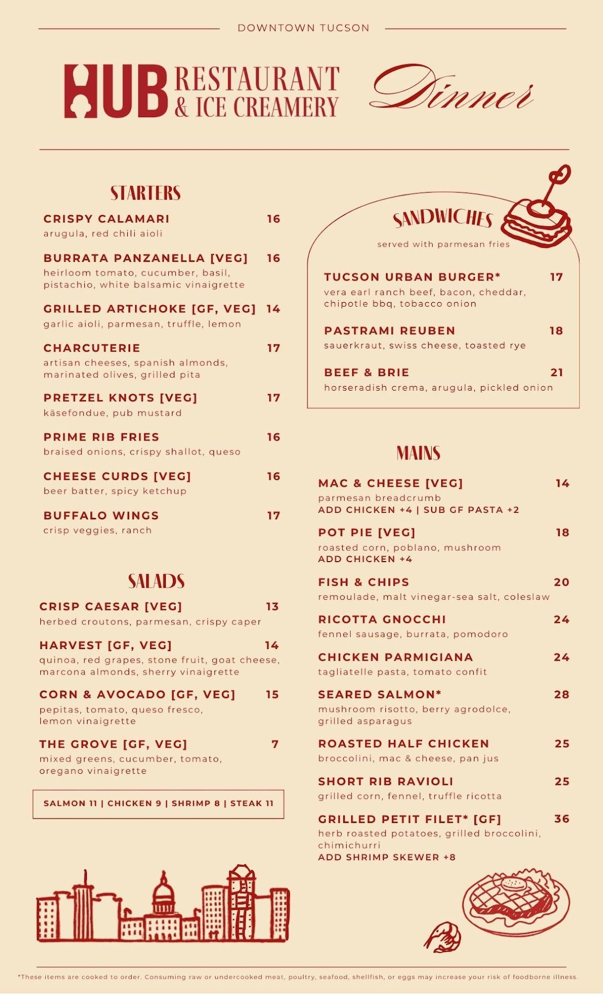 HUB Restaurant & Ice Creamery меню