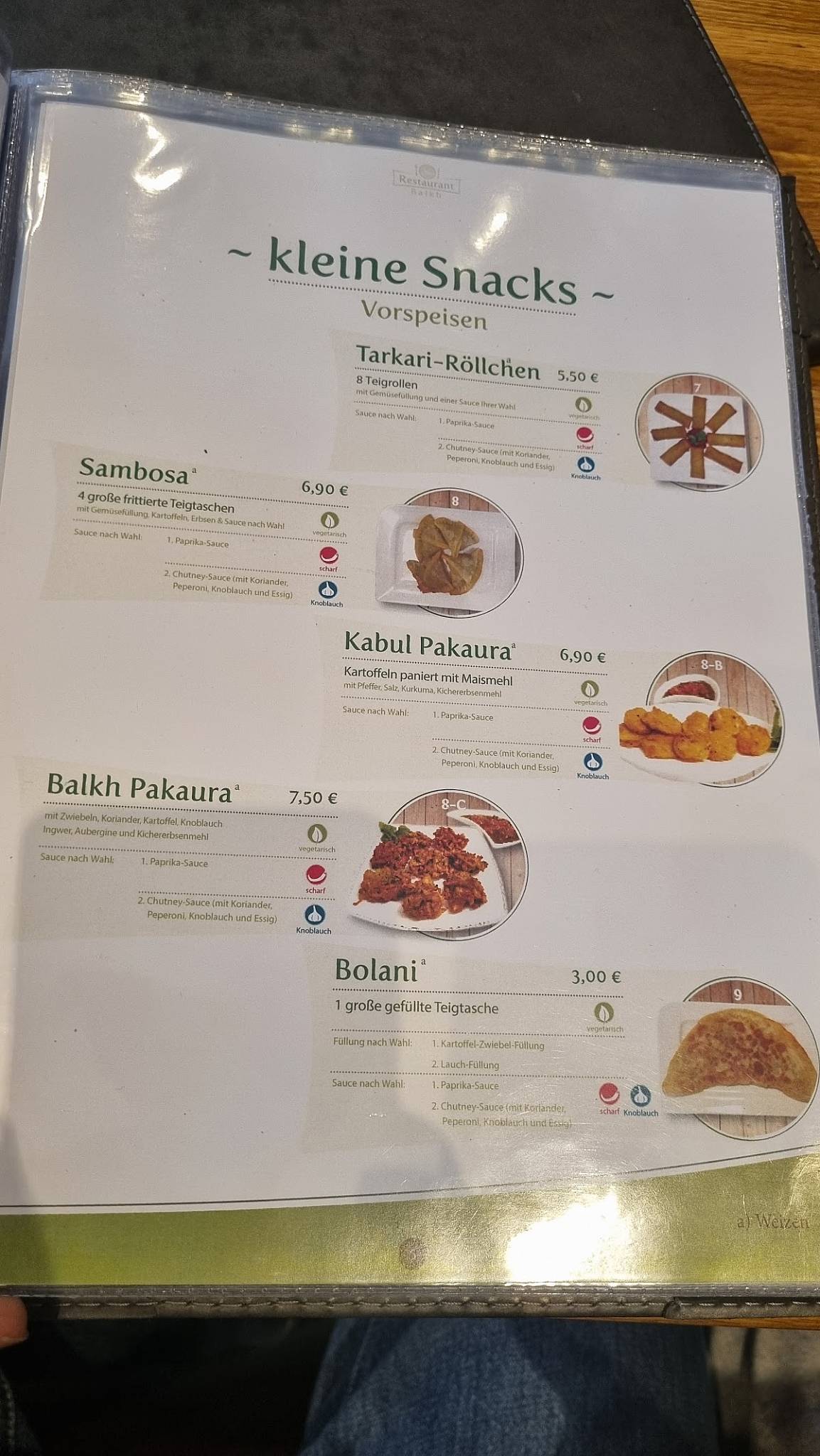Restaurant Balkh, Helal меню