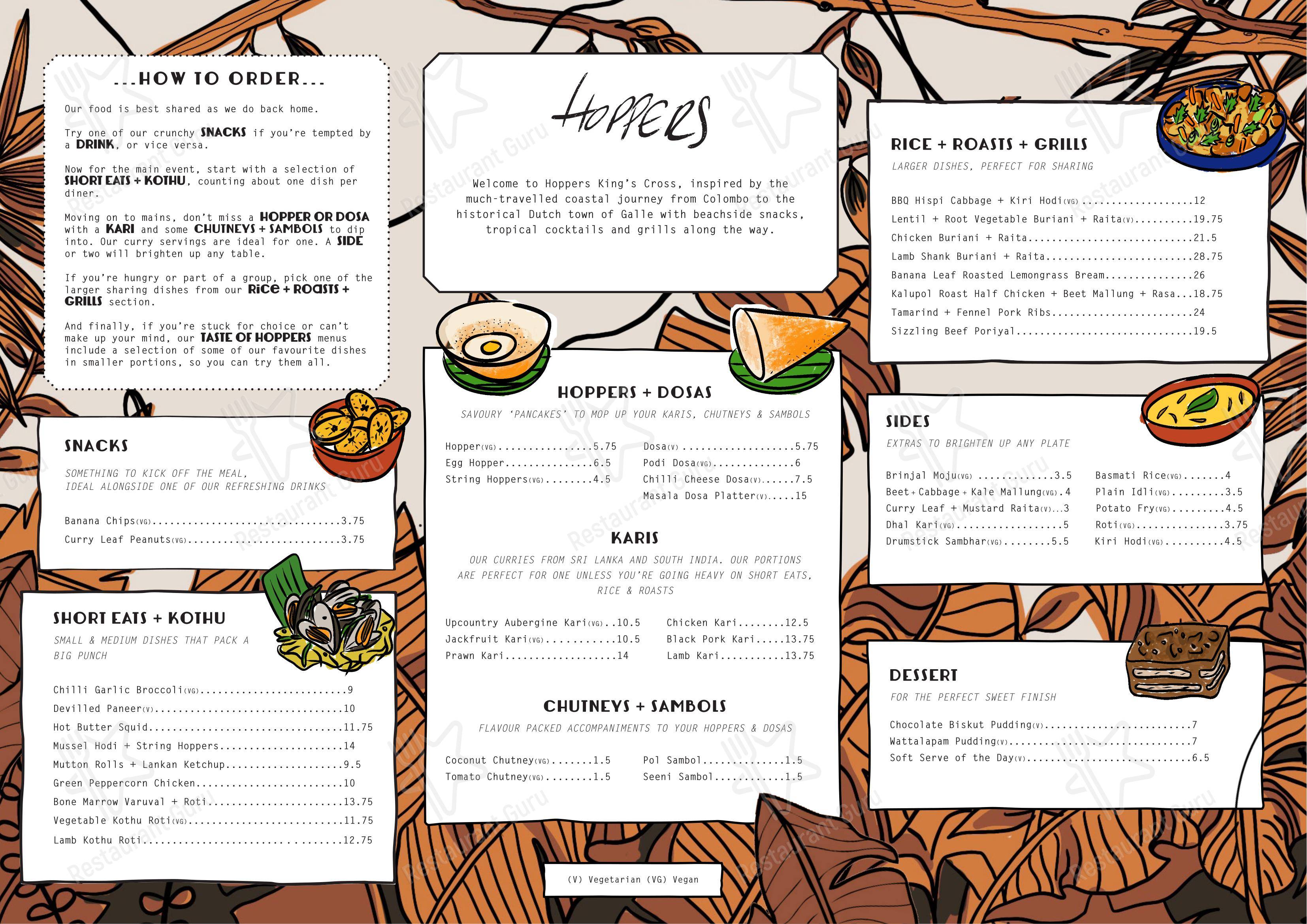 Hoppers Soho в Лондоне - Buffet Menu