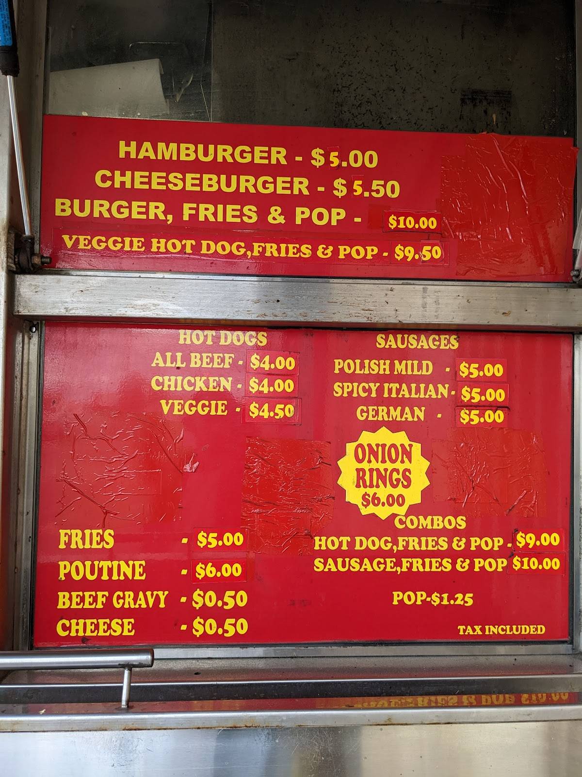 Hot Dogs меню