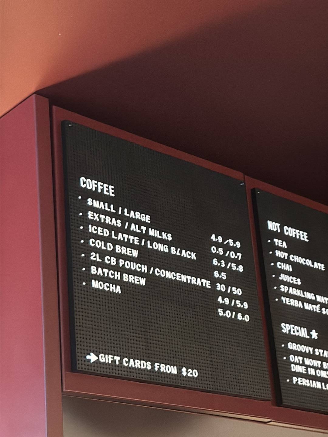 Howard's Groove Coffee меню