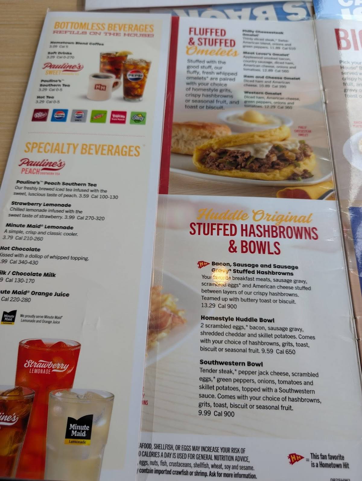 Huddle House меню