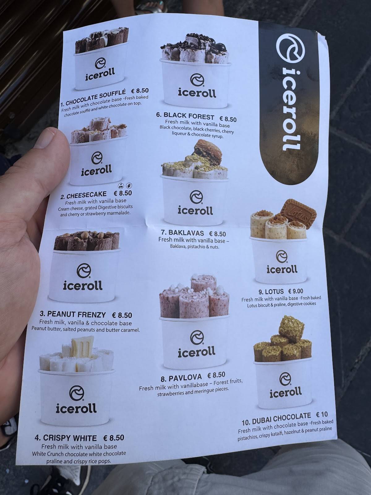 IceRoll меню