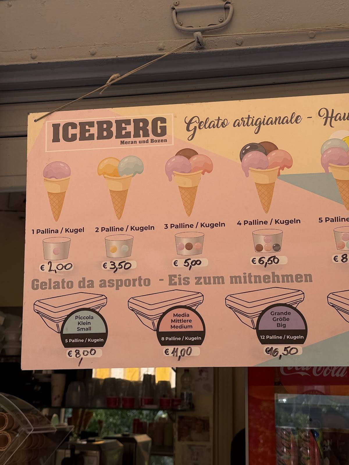 Iceberg Gelateria меню