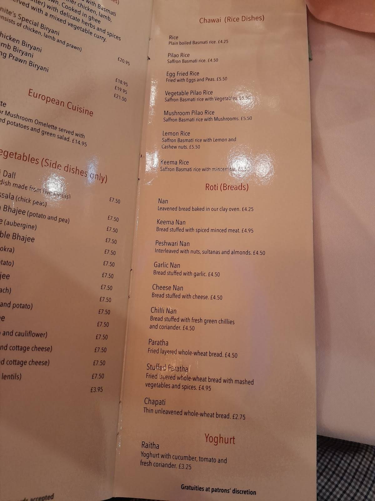 Ignite Bengali & Indian restaurant меню