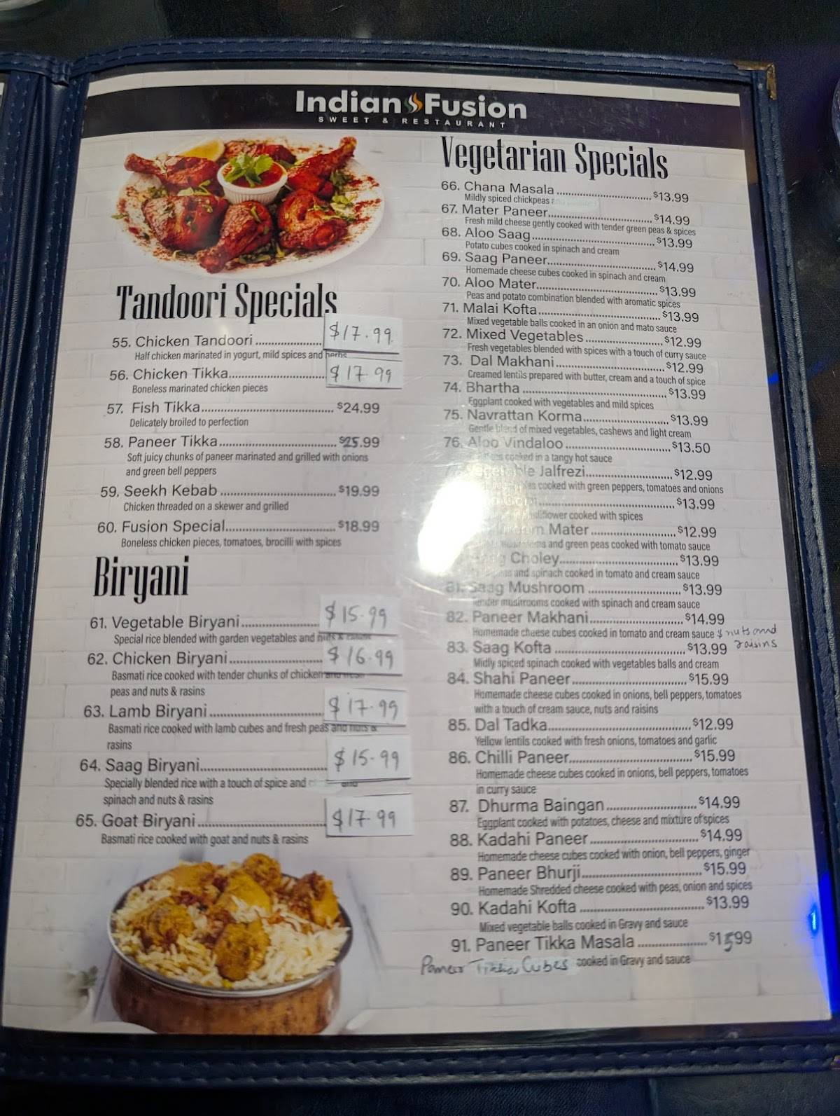 Indian Fusion Restaurant Best Indian Food In West Chester меню
