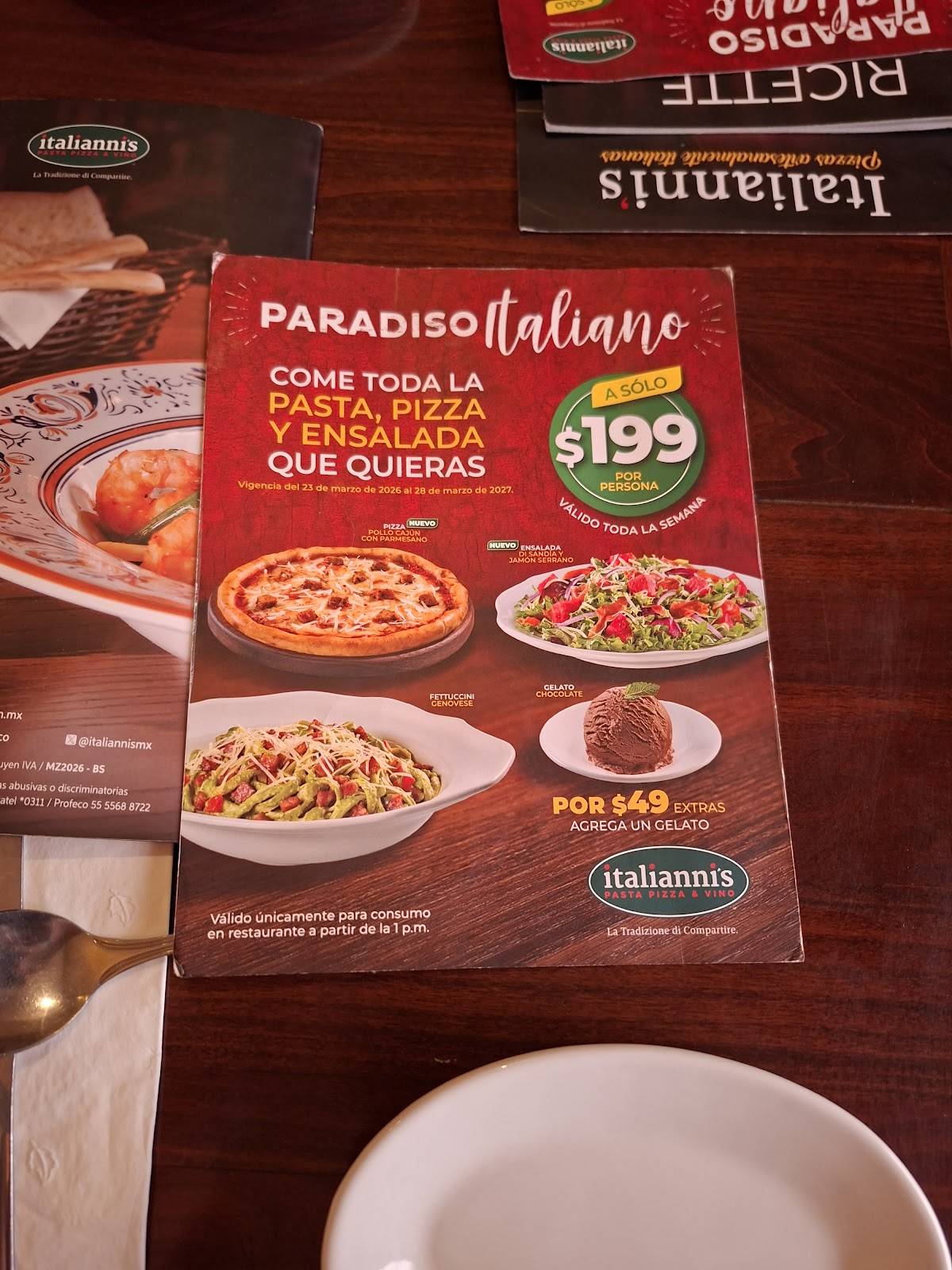 Italianni's Aguascalientes меню