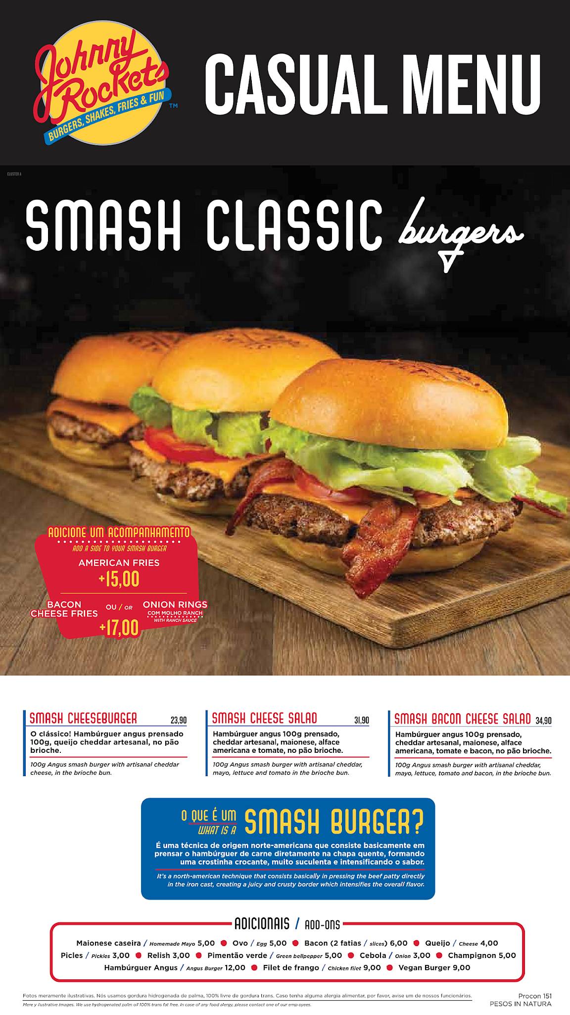 Johnny Rockets Santos меню