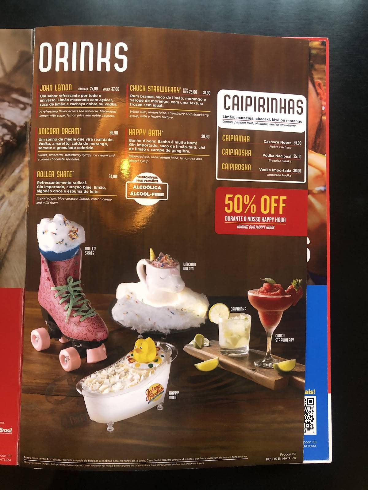 Johnny Rockets Santos меню