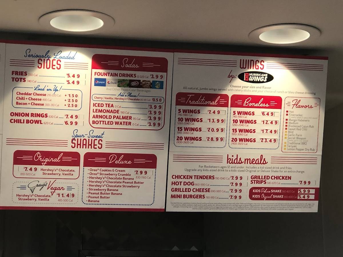 Johnny Rockets меню