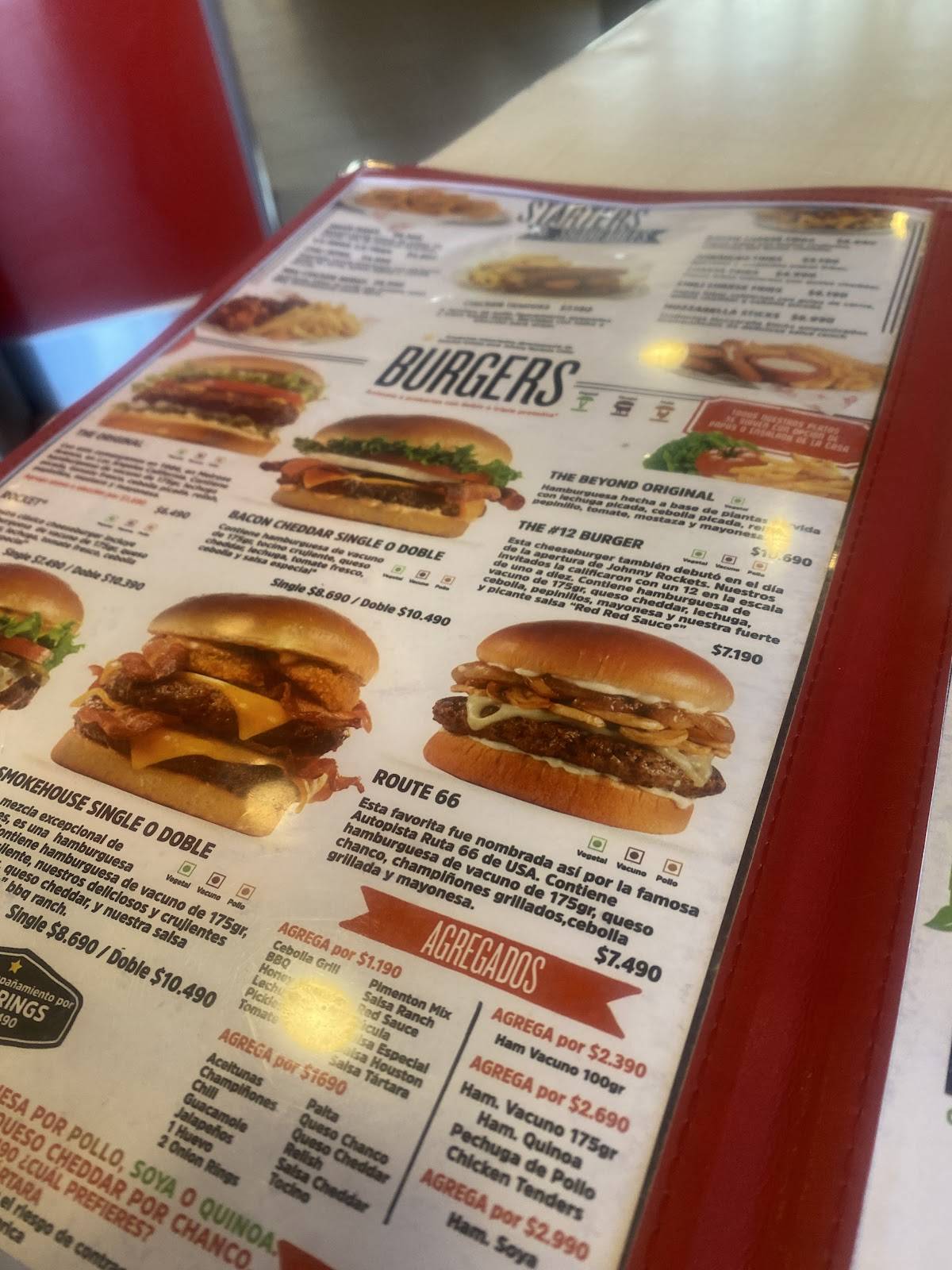 Johnny Rockets меню