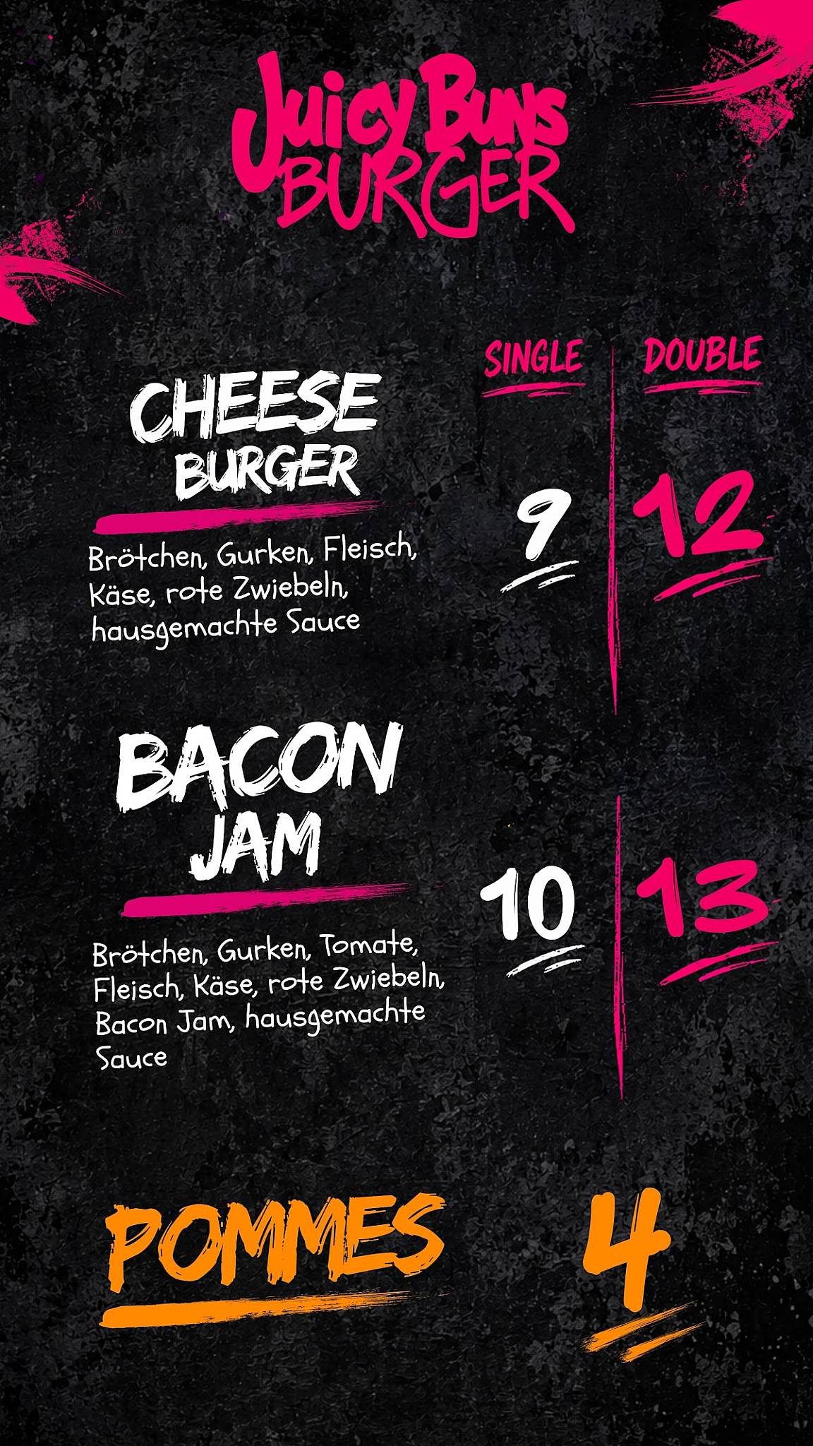 Juicy Buns Burger меню