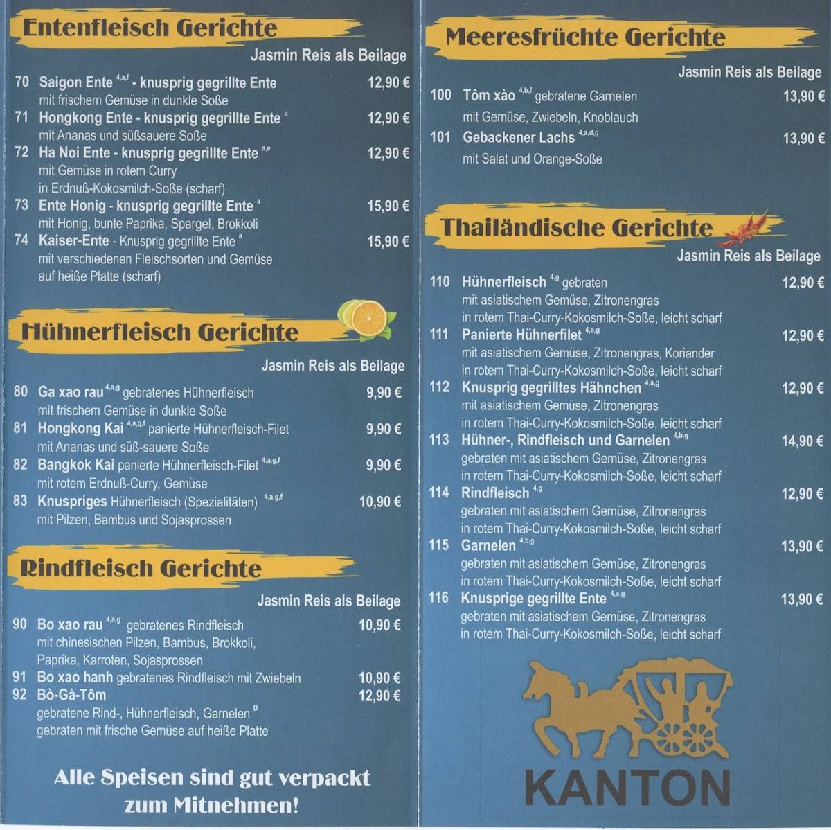 KANTON меню