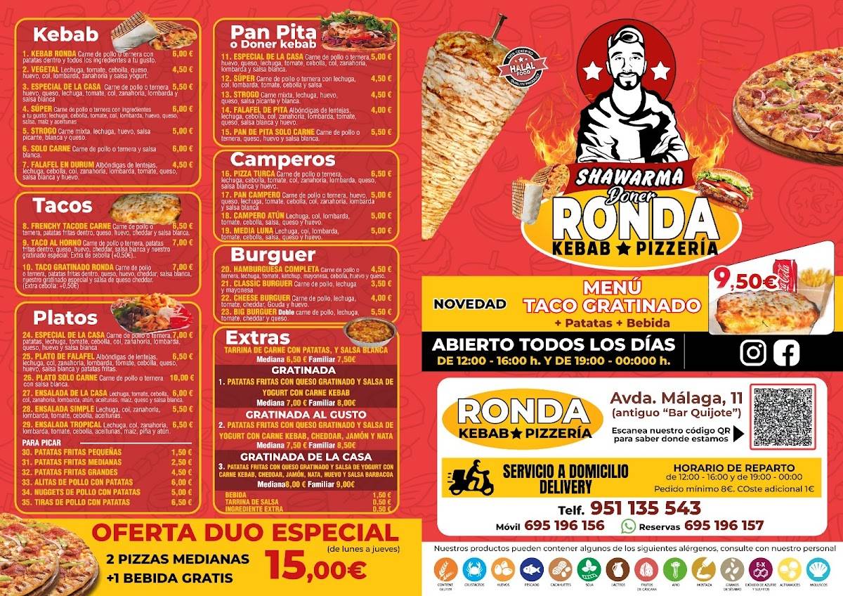 Kebab Ronda Pizzeria меню