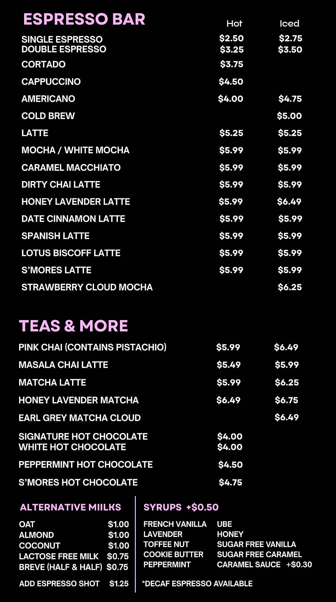 Kokee Tea меню
