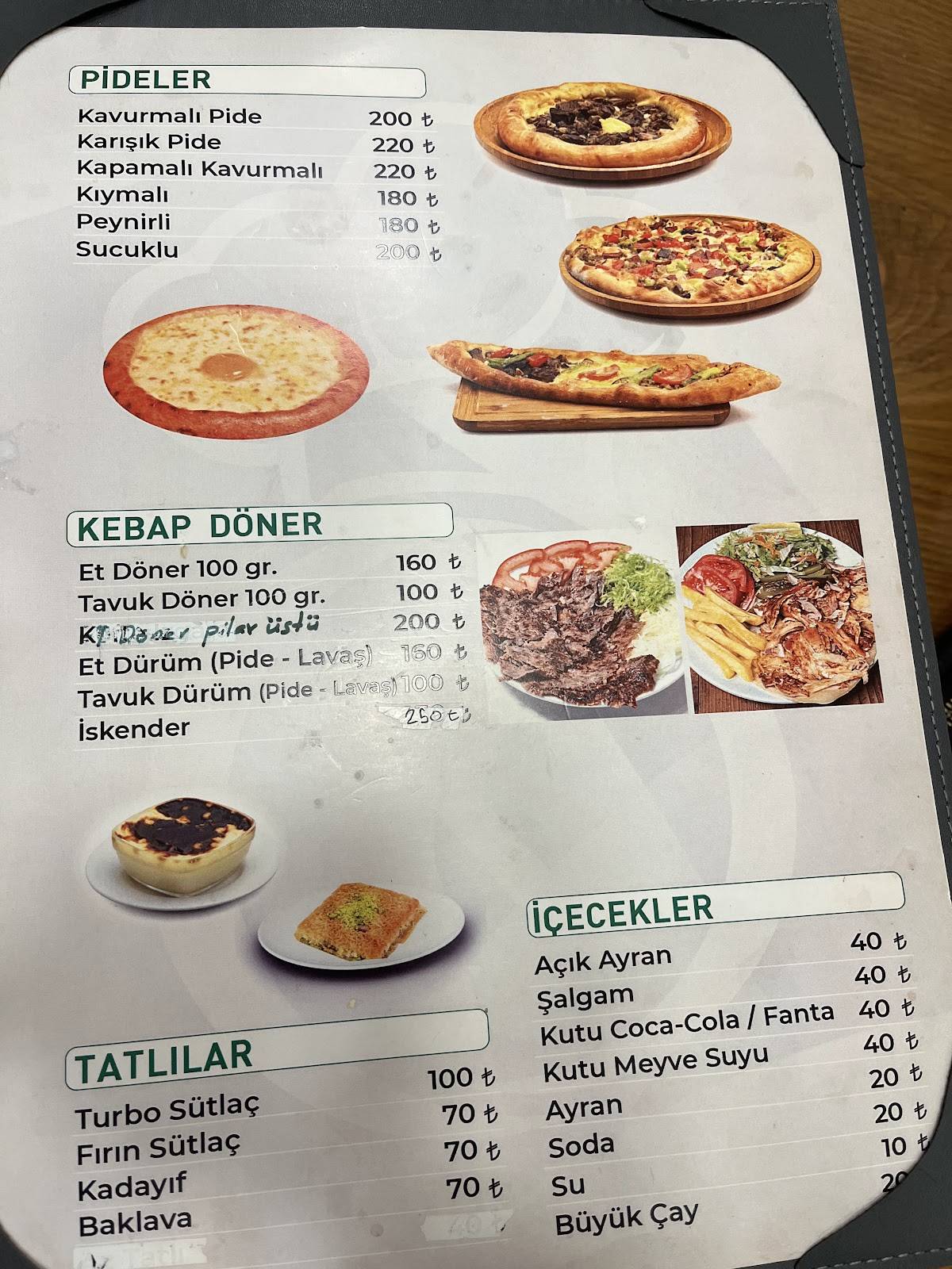 Koleti Pide меню