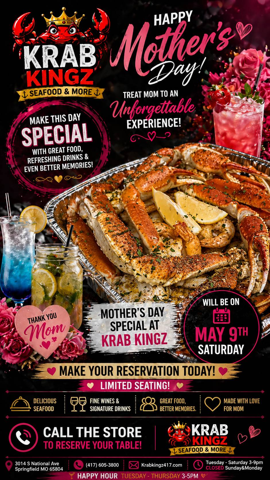 Krab Kingz Springfield меню