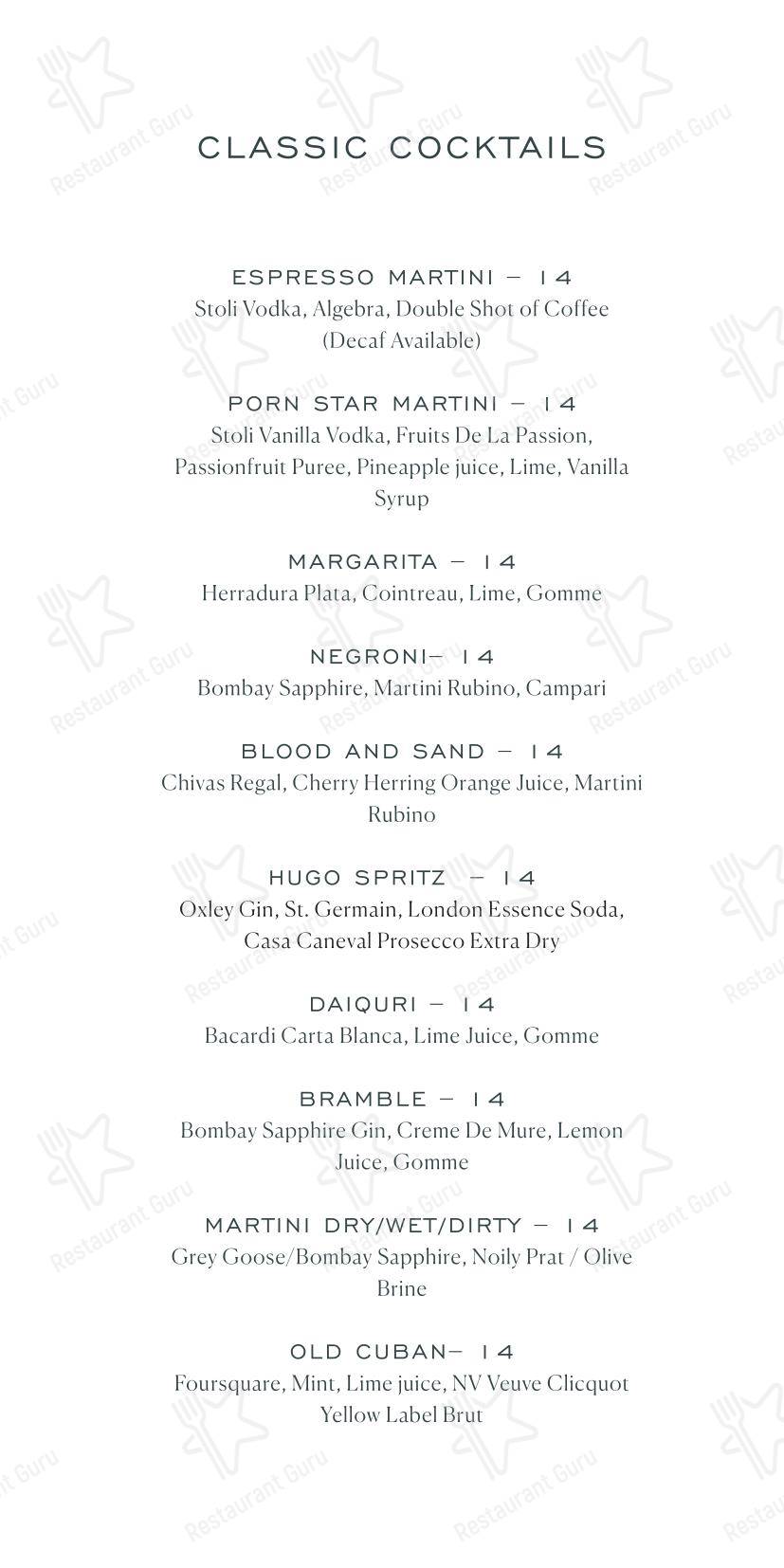 Takeaway Menu ресторана LEYDI