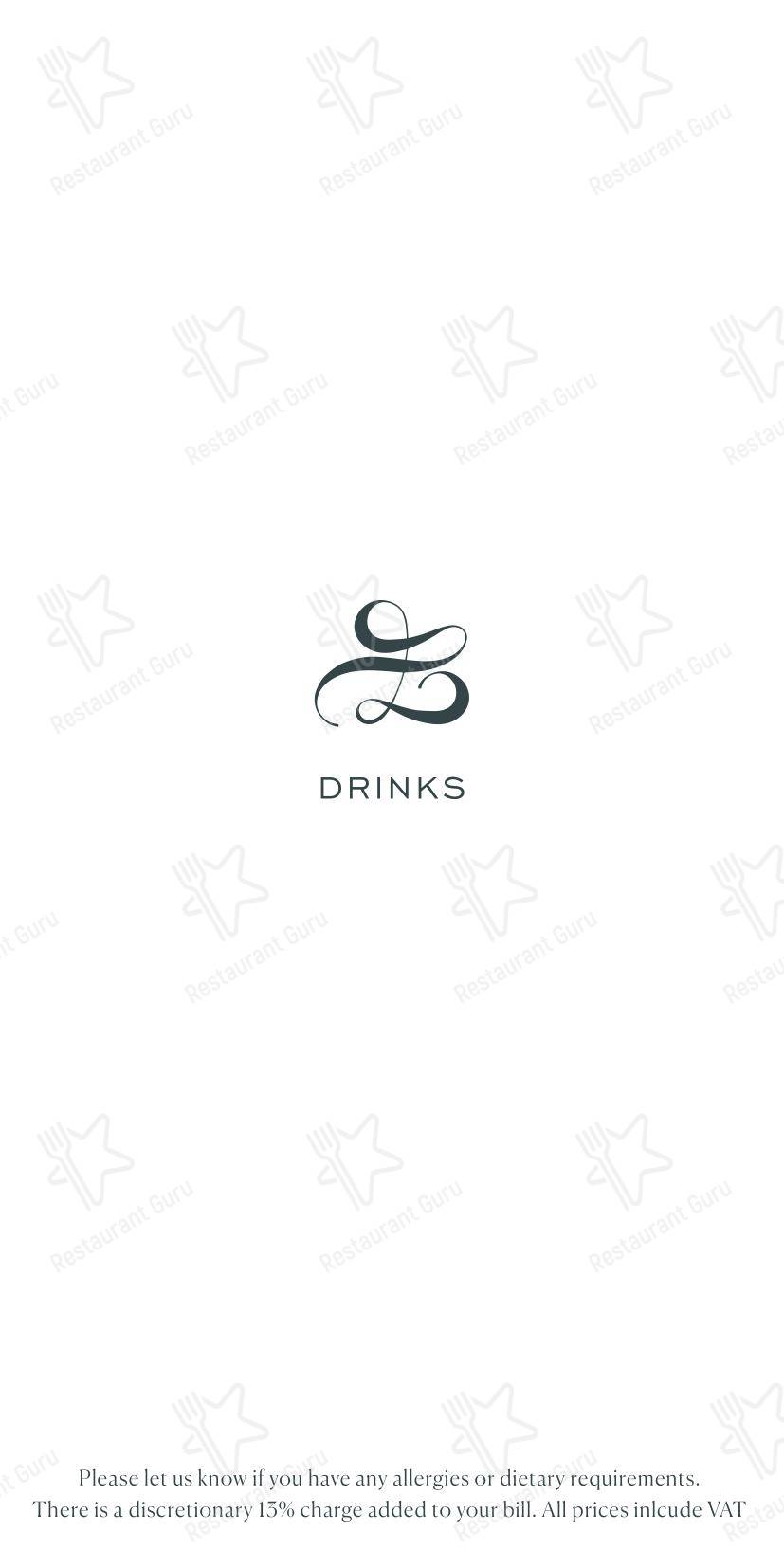 Wine Menu ресторана LEYDI в Лондоне