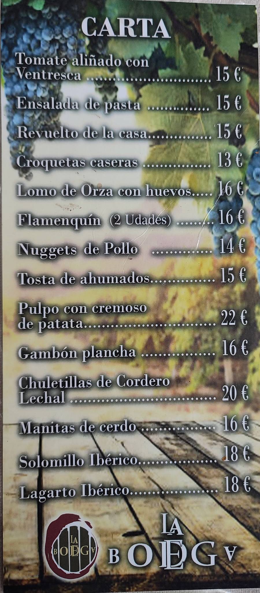 La Bodega Rus меню