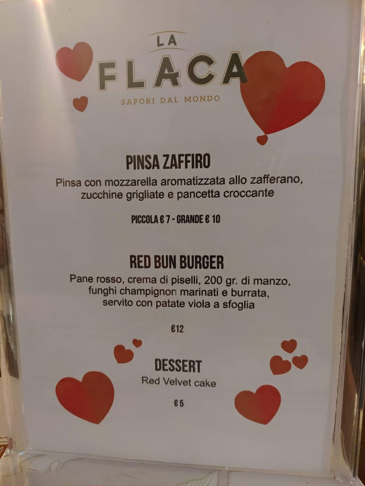 Ristorante La Flaca меню