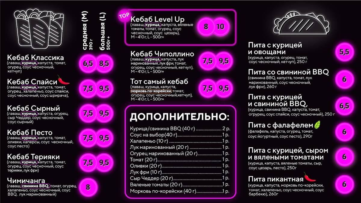 Level up меню