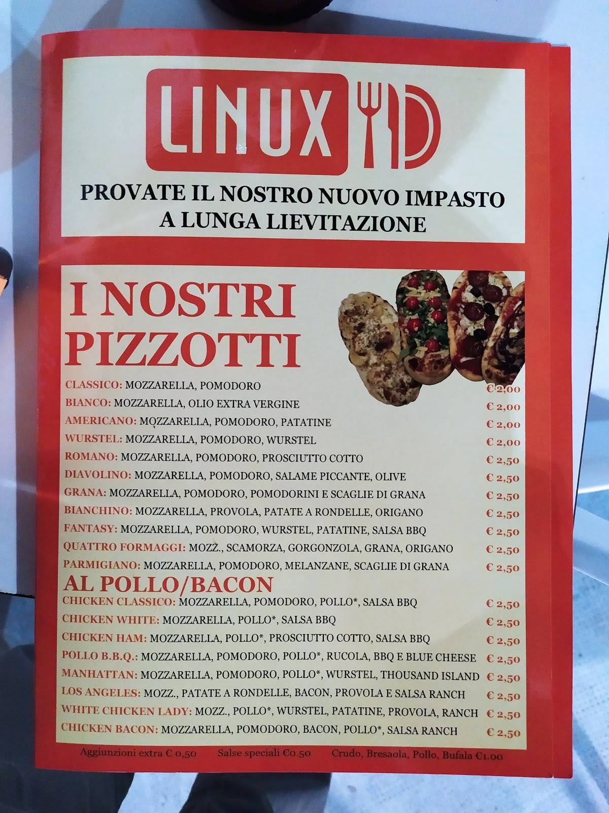 Linuxfood Mondello меню