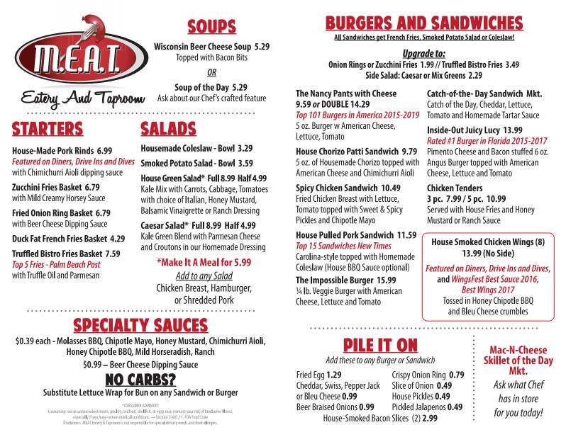 M.e.a.t. Eatery меню