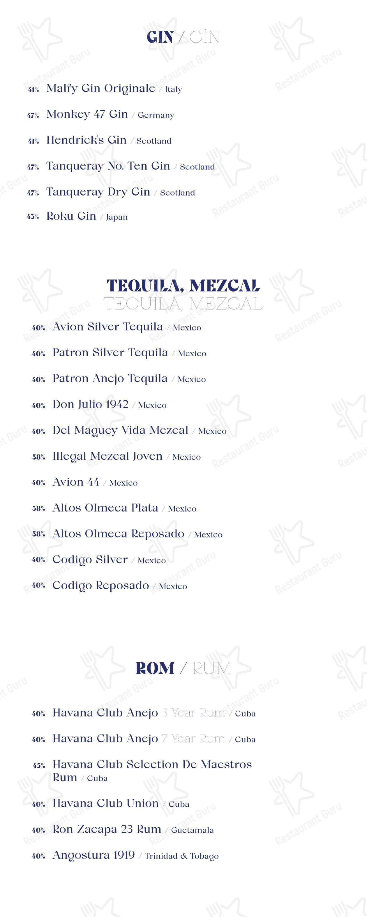 Madera İstanbul в Стамбуле - Dinner Menu