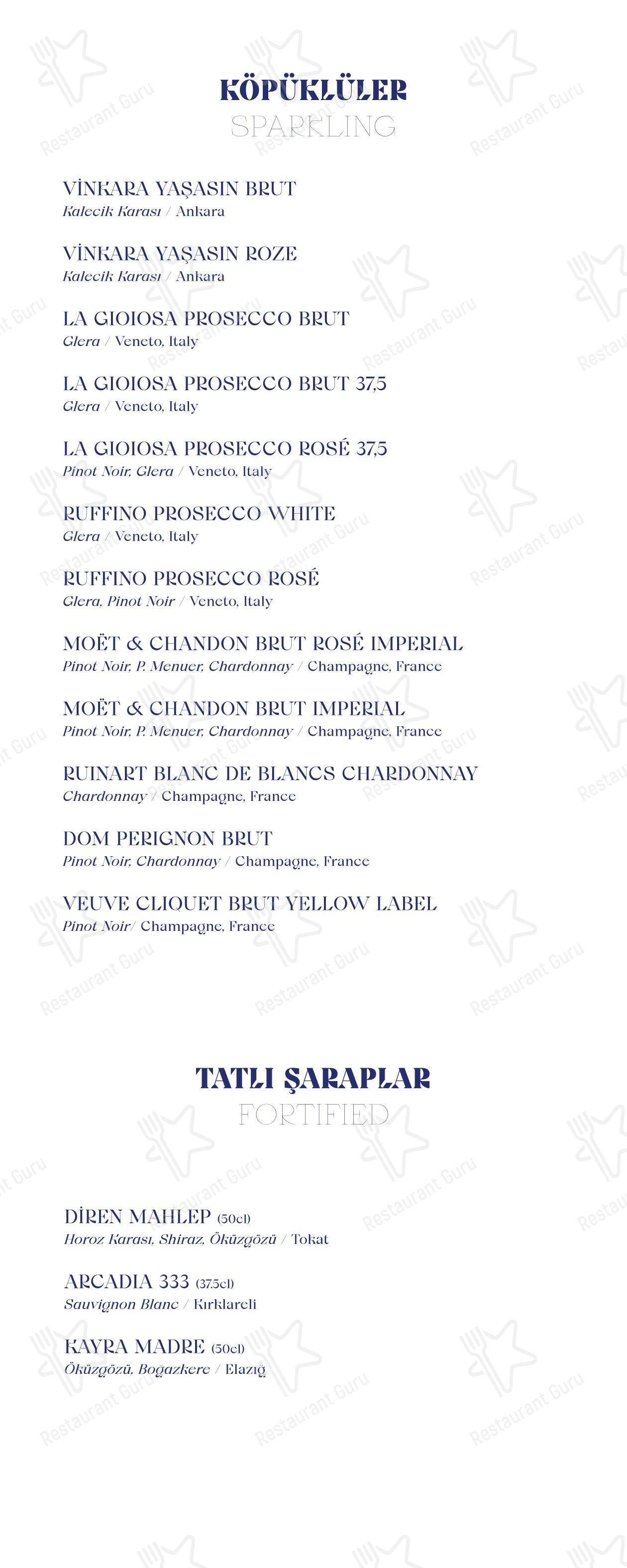 Lunch Menu ресторана Madera İstanbul