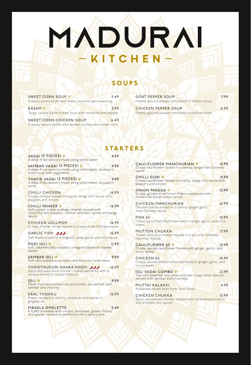 Madurai Kitchen меню