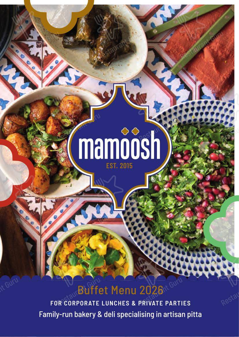 菜单 кафе Mamoosh Riverside