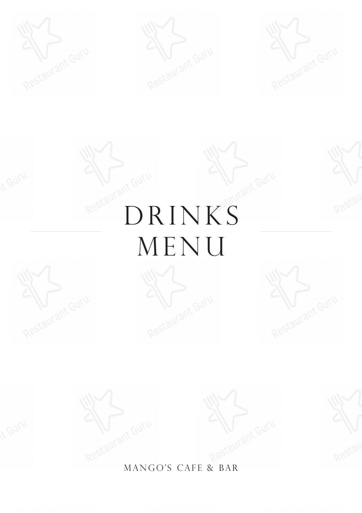 Wine Menu кафе Mango’s Cafe