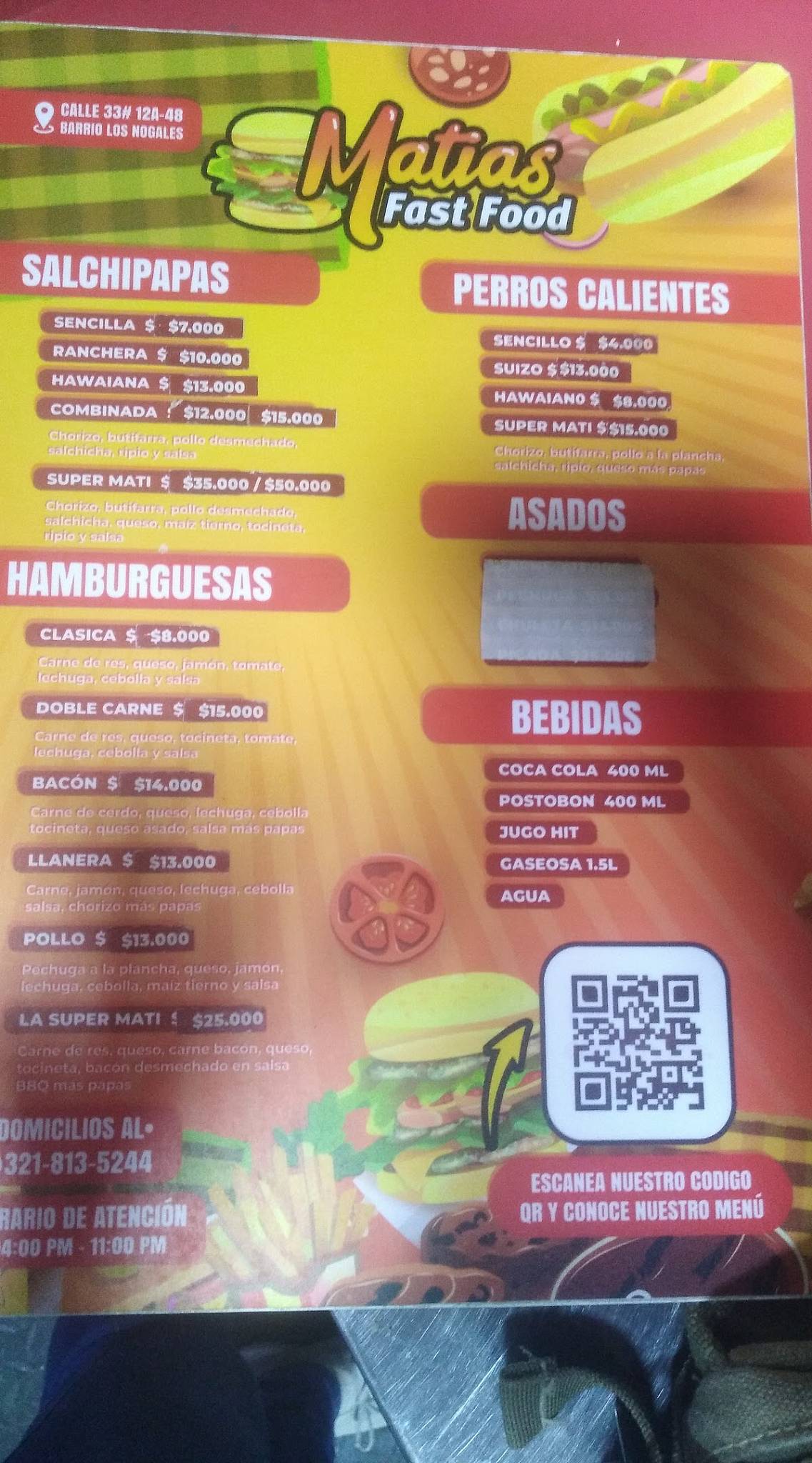 Matías Fast Food меню